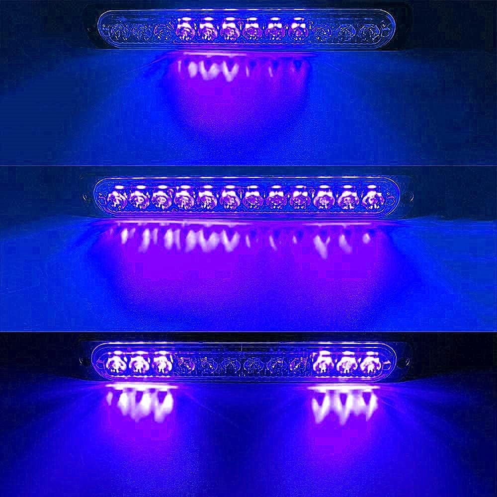 Side Marker Lights, 4PCS 12LED Car Marker Lights Car Side Indicators Lights 12V 24V Front Rear Side Light Position Lamps (Blue)