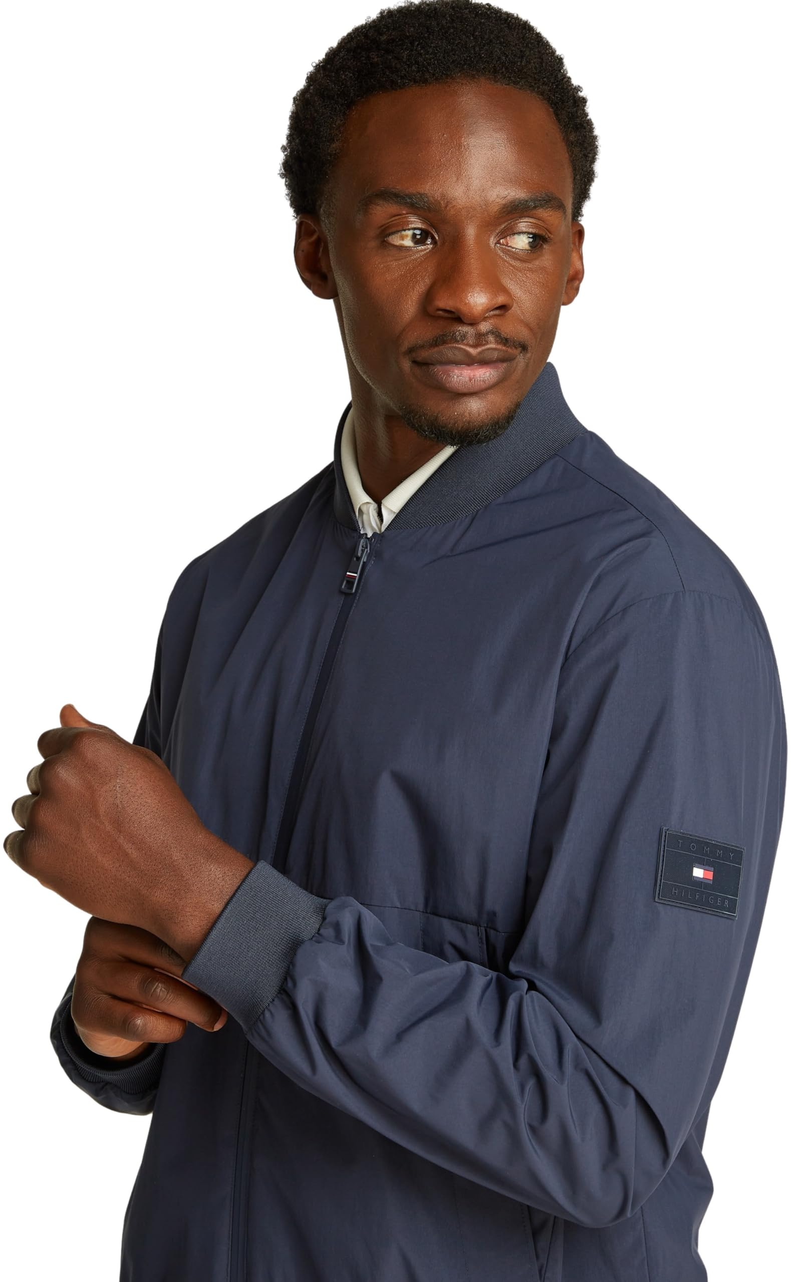 Tommy Hilfiger Męska kurtka bomberka marki BOMBER MW0MW39199, niebieska, L, Niebieski (pustynne niebo), L