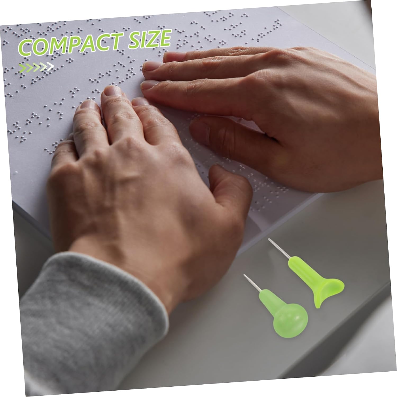VALICLUD 2pcs Braille Writing Pen for Learning Braille Ergonomic Design for Beginners for Classroom and Home Use Accessory and Learning Tool