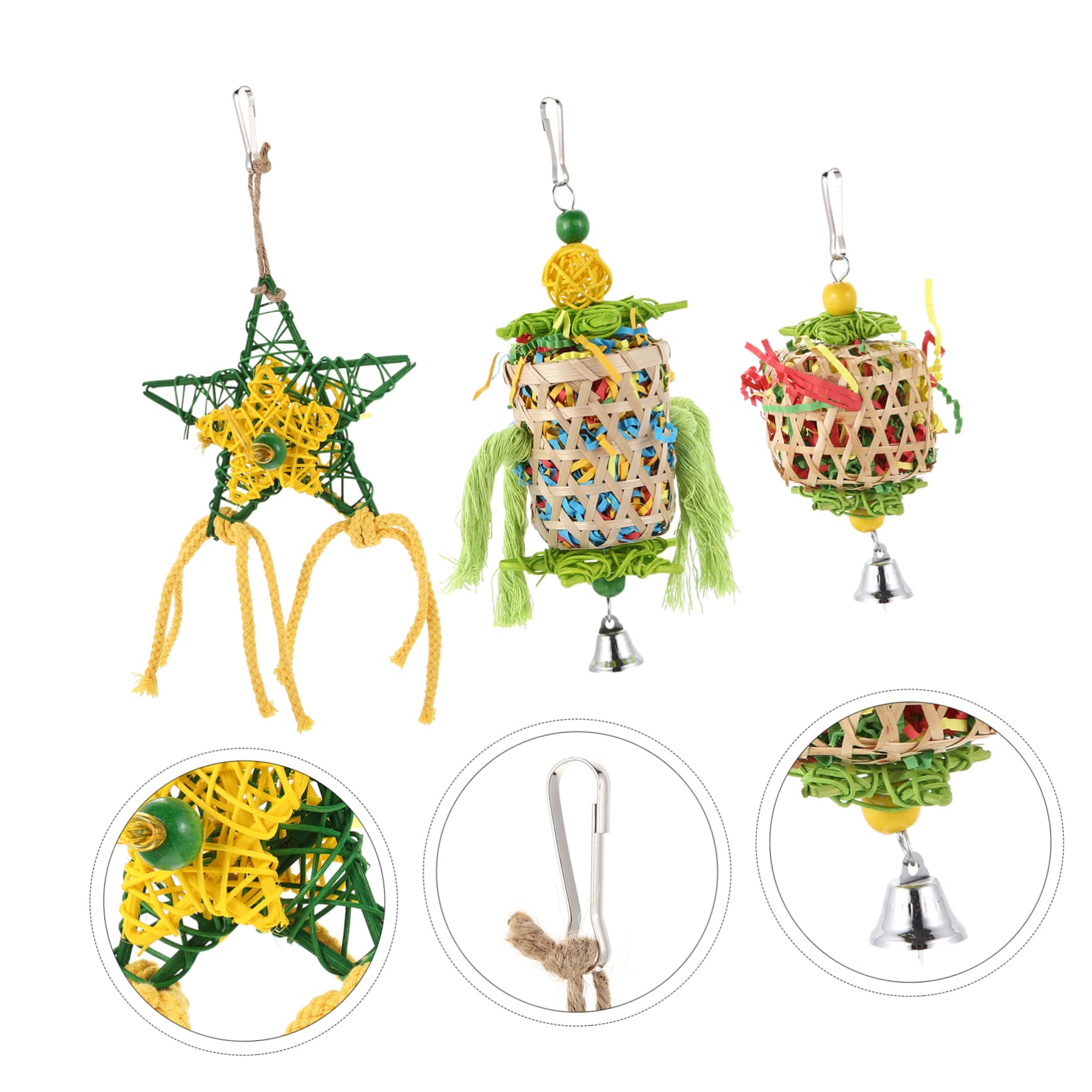 Housoutil 9pièces Jouets De Confort pour Oiseaux De Compagnie Jouets Suspendus à Mâcher pour Perroquets Et Oiseaux Accessoires Amusants pour Animaux Domestiques