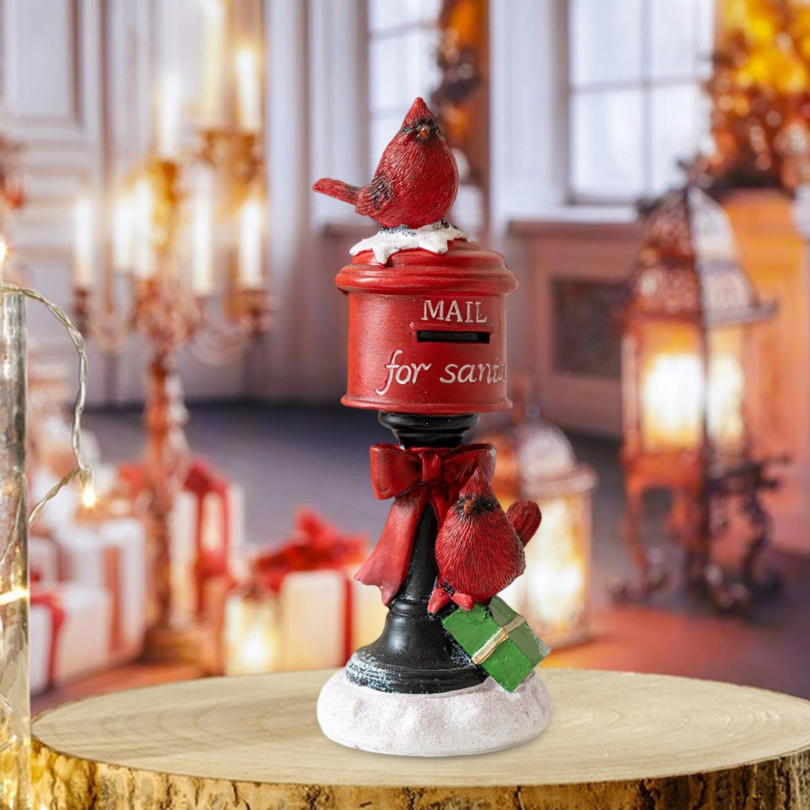 Figura de Cardenal Navideño, Escultura, Centro de Mesa, Decoración Navideña, Decoración de Mesa, Estatua de Pájaro para Estantería O Repisa de, Style a