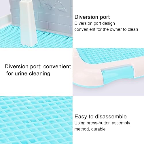 Miniatura 5 de Bandeja para orinal para perros para interiores, bandeja para perros caniches en miniatura, bandeja antideslizante de plástico para orinal para