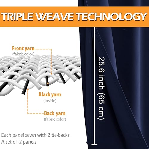 Miniatura 3 de Hiasan Cortinas opacas con ojales para dormitorio, 60 x 72 pulgadas, cortinas de ventana con aislamiento térmico y bloqueo de luz para sala de