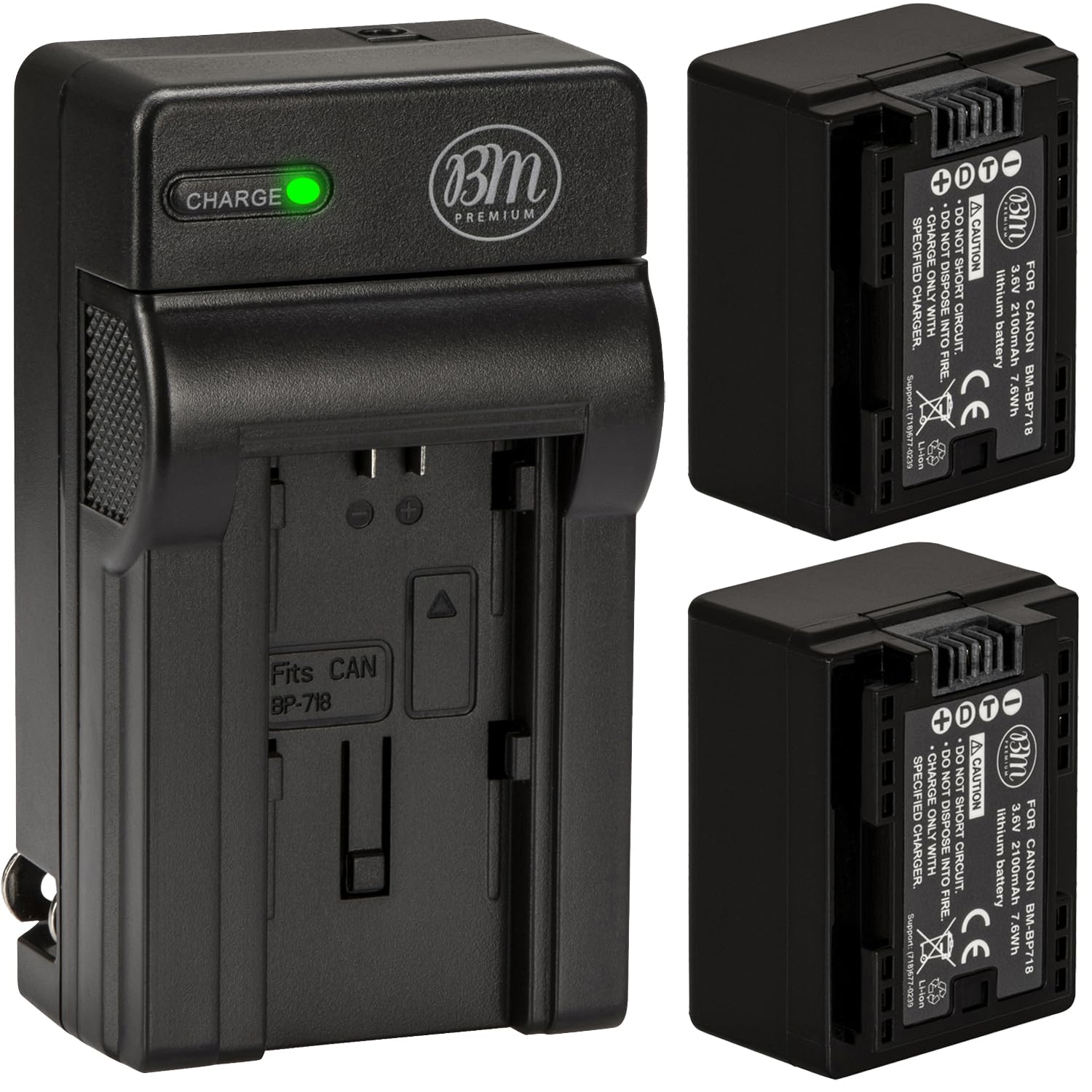 Amazon.com : BM Premium 2 BP-718 Batteries and Charger for Canon
