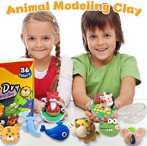 Miniatura 3 de Kit de arcilla seca al aire, arcilla de modelado de 36 colores con 5 herramientas de escultura, 6 bolas de plástico, cadenas de bolas, 6 pequeñas