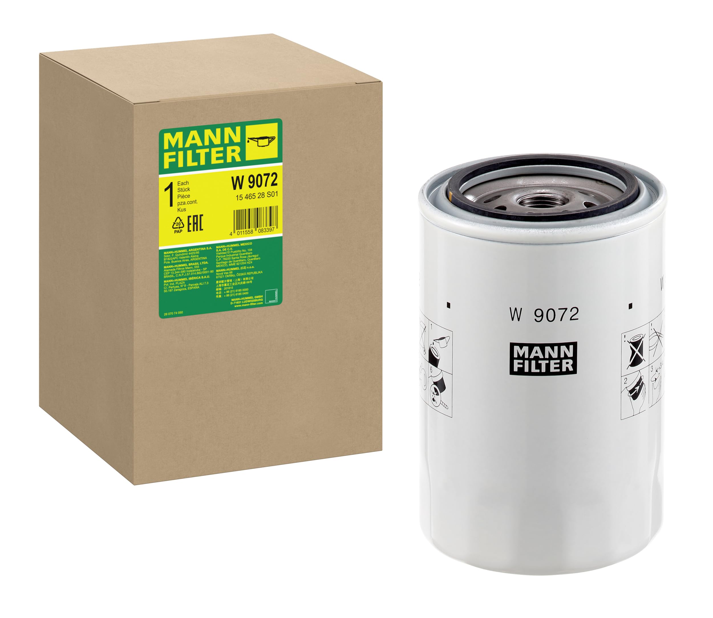 MANN-FILTER W 9072 Oil Filter - for Off-Highway Applications