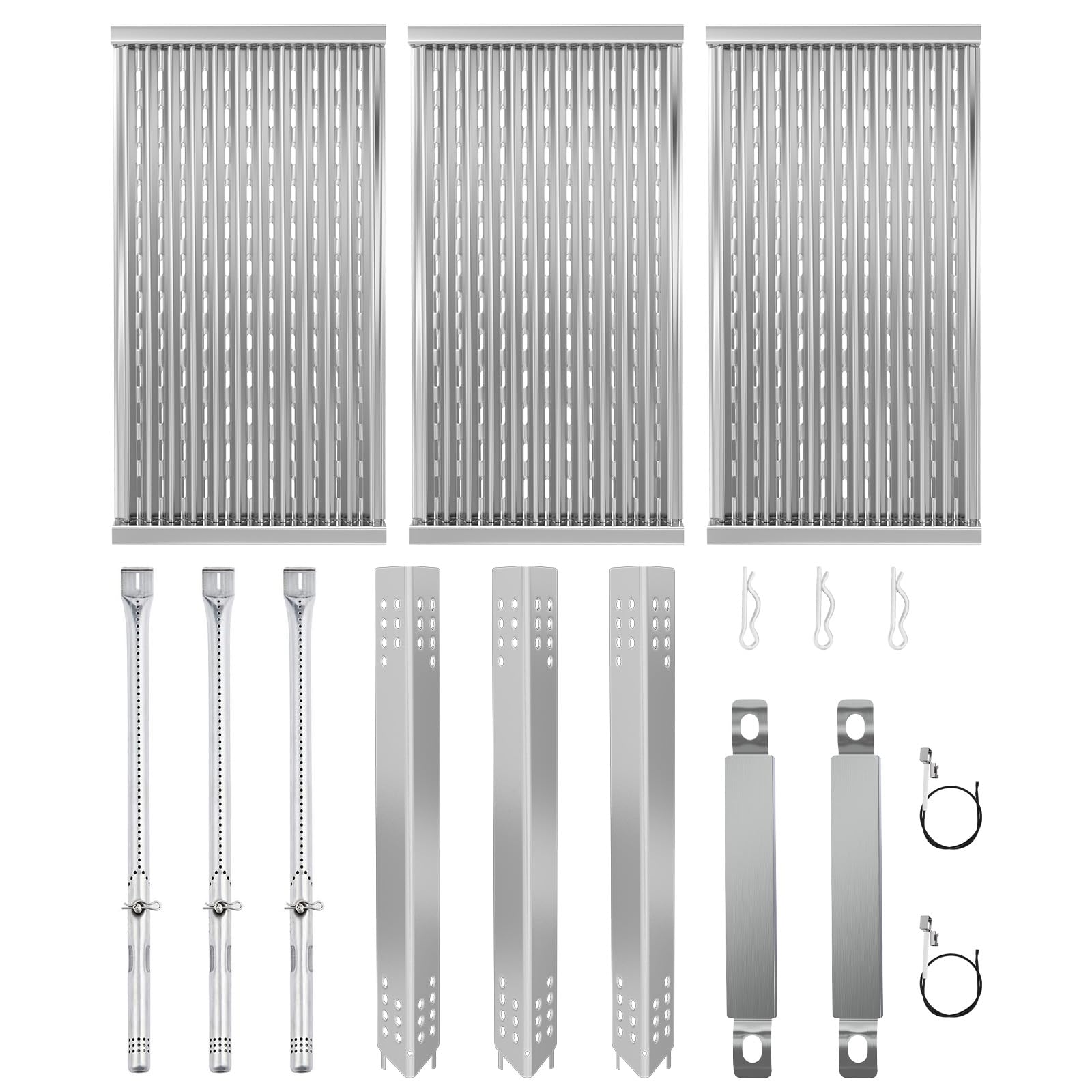 Grill Replacement Parts for Charbroil Performance TRU-Infrared 450 3 Burners 463370719 463371116 463280019 463371716,17" Emitter Plates, Heat Plates and Grill Burners for Charbroil G466-2500-W1 Parts