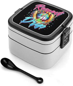 Baseball Respect Drip Home Plate Drip Game Day Double Layer Bento Box Lunch Box with Spoon Leakproof One-piece Stackable for Work Travel