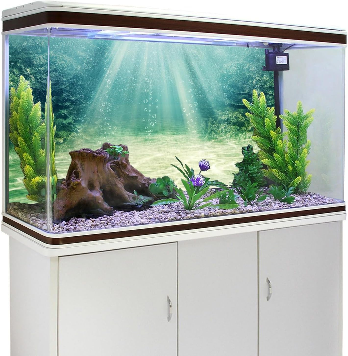 36x24 inches Aquarium Backdrop Underwater Ocean Floor Fish Tank Background image 3