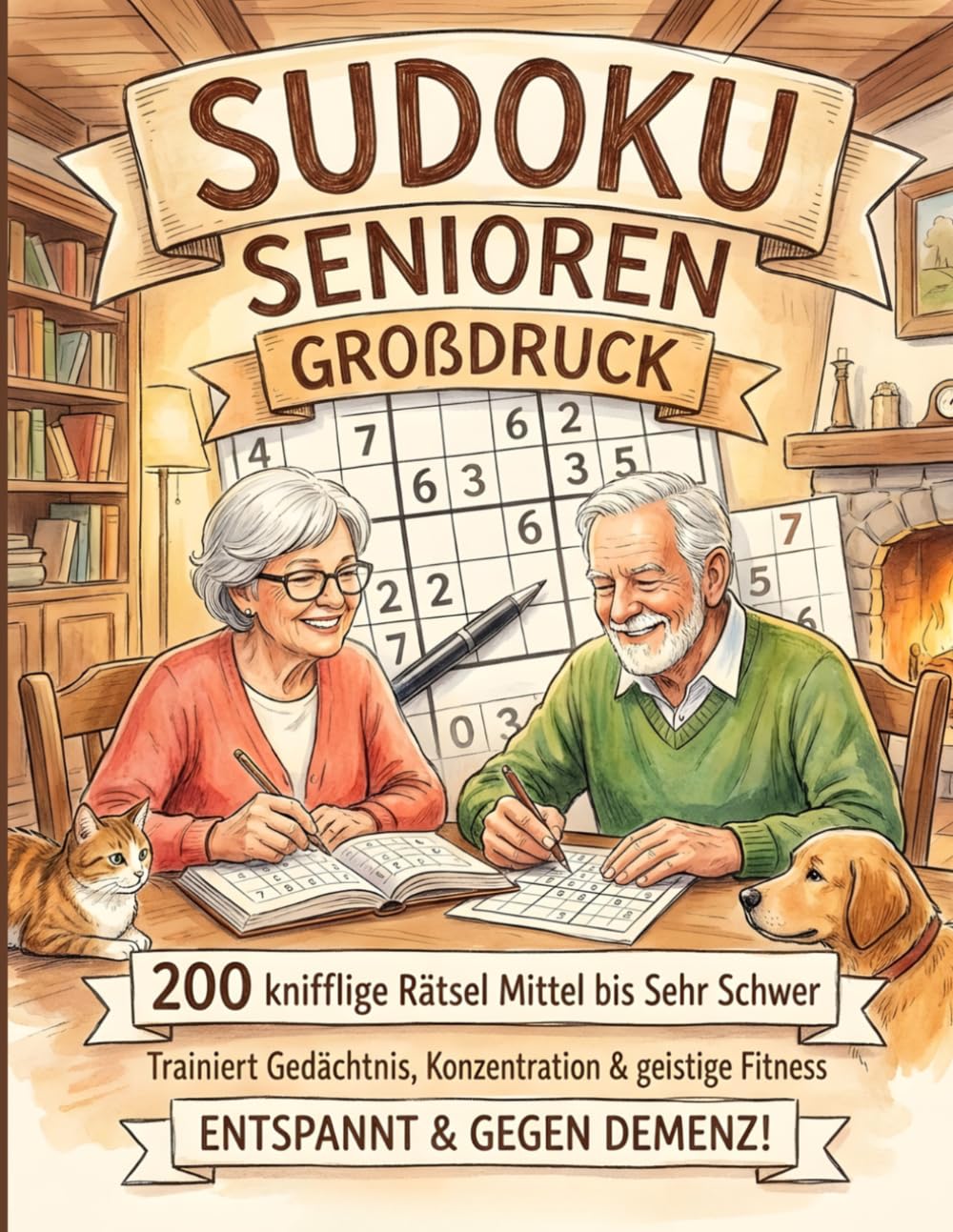 Sudoku Senioren Großdruck: 200 knifflige Rätsel Mittel bis Sehr Schwer | Trainiert Gedächtnis, Konzentration & geistige Fitness