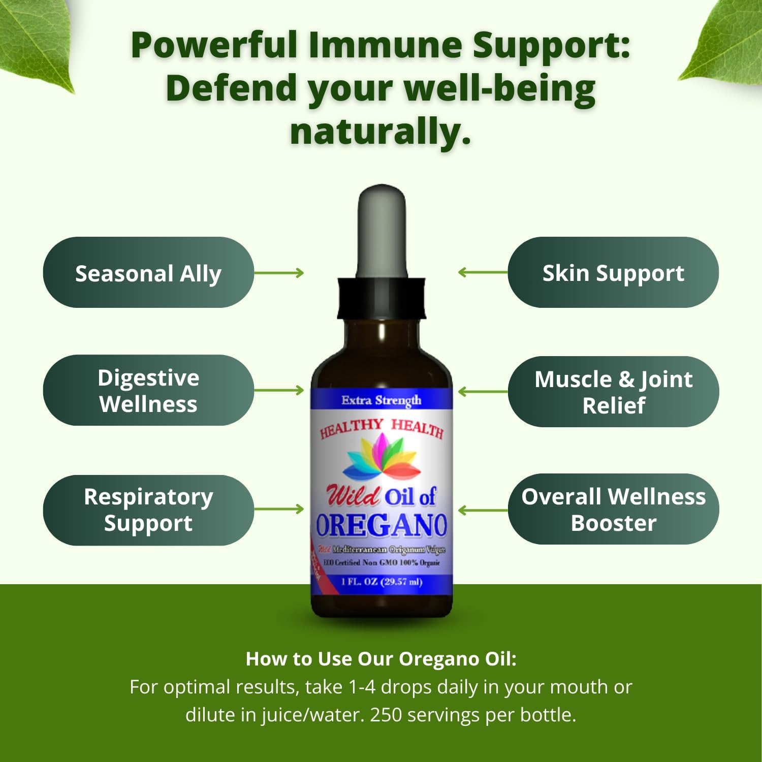 Oregano Oil - Wild Mediterranean - ECO Certified Organic (3 Pack) Extra Strength 83% Carvacrol, Liquid, Immune Support, Aceite de Oregano, Non GMO 1 fl. oz