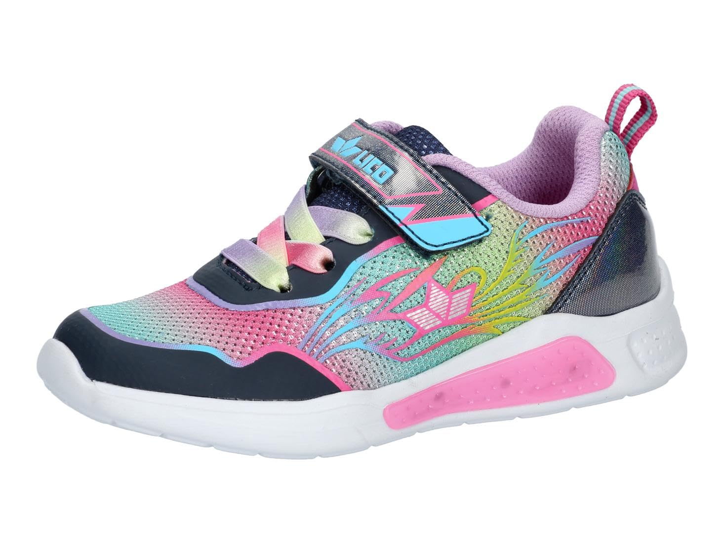 Lico Blinky Girl Trainers, Pink/Turquoise/Purple, 33 EU