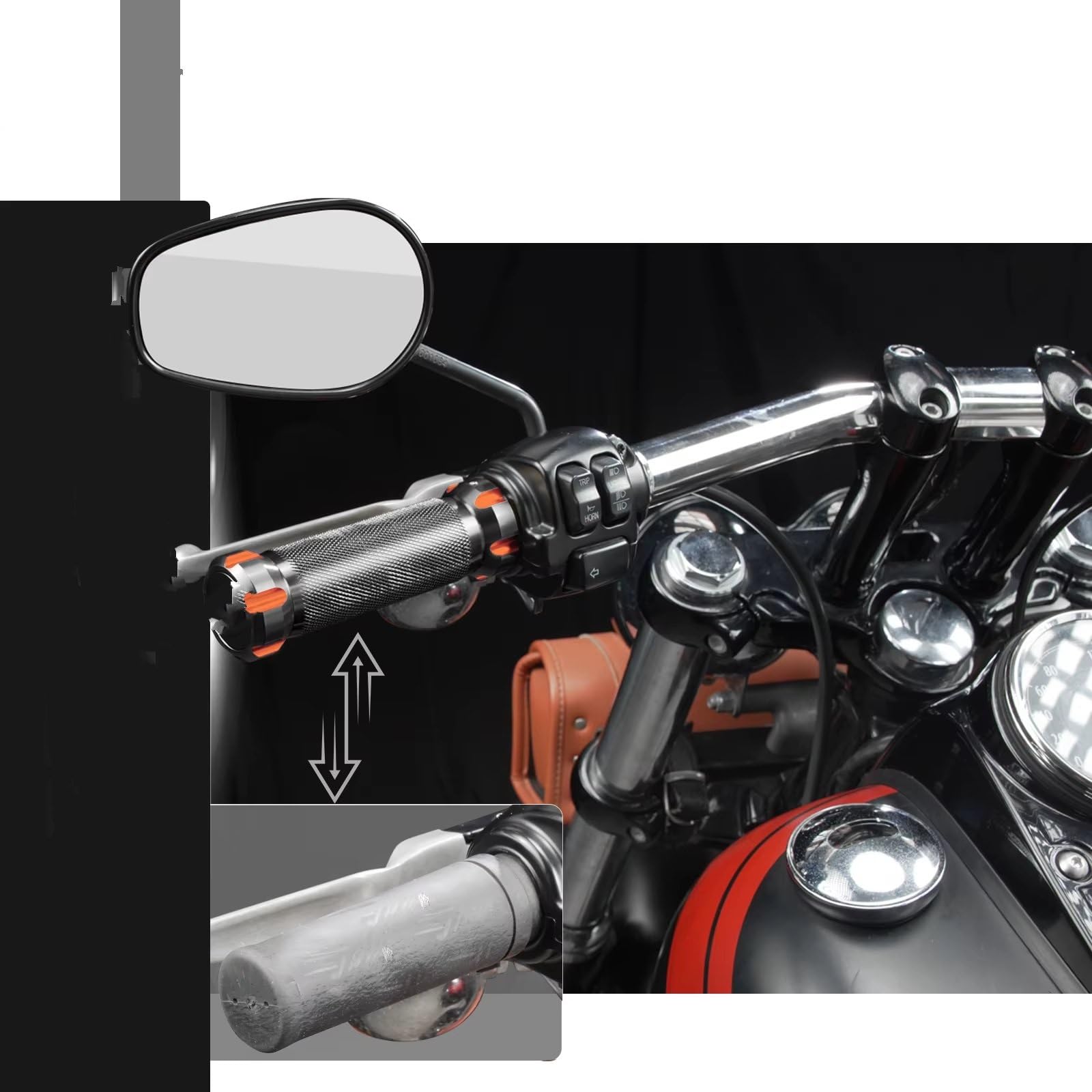 Coprimanubrio Moto Per Softail CVO Convertible FLSTSE 2010-2011 Manopole manubrio moto | Accessori moto Coprimanubrio Coprimanopole Comfort(2PC black)