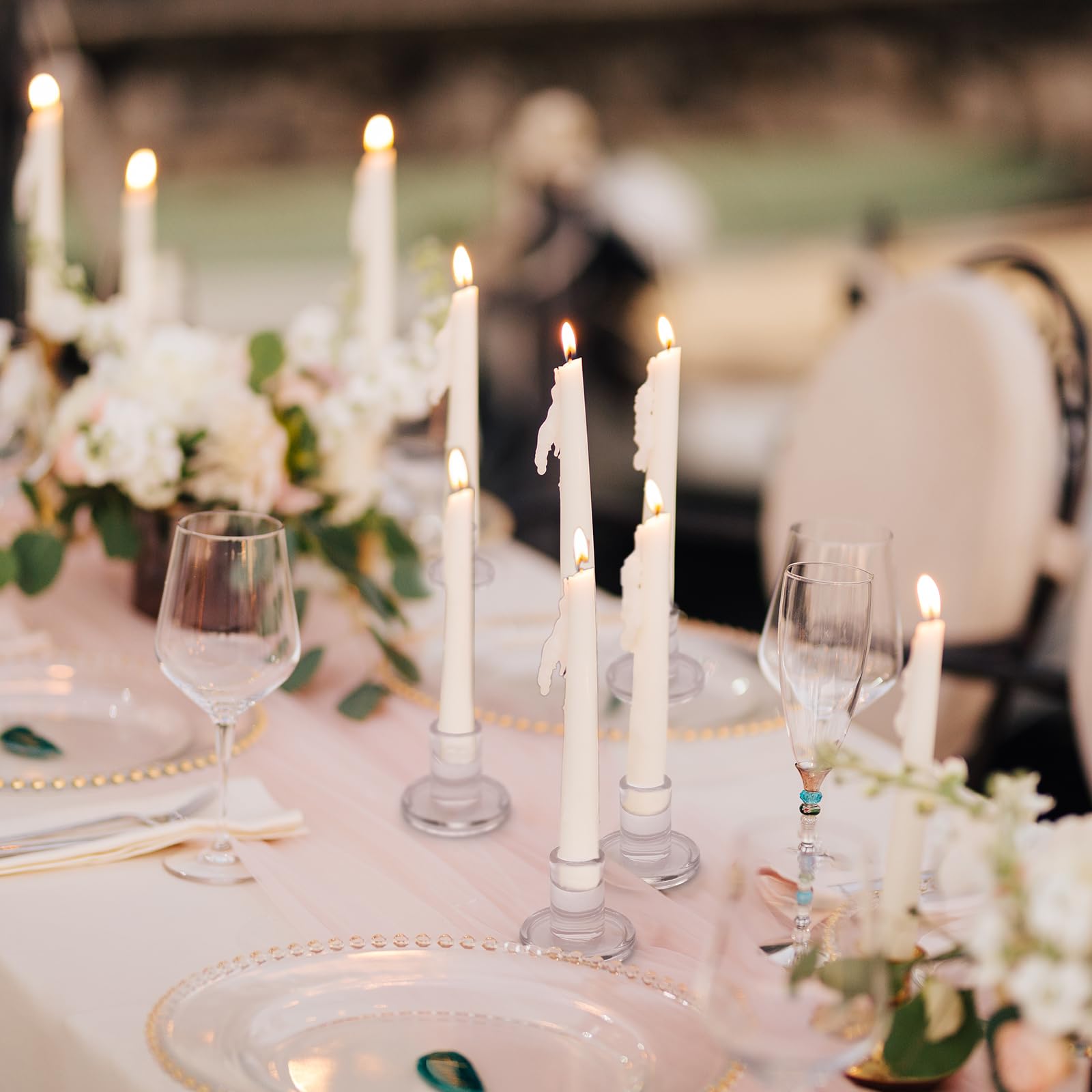 6 portacandele in vetro trasparente per matrimoni, feste, decorazione da tavolo