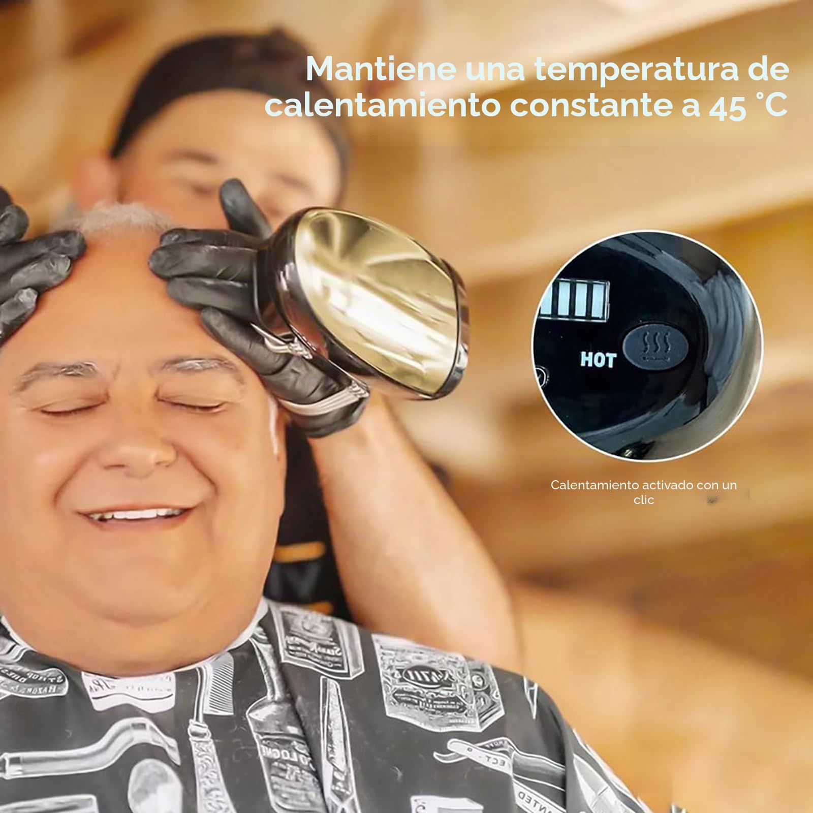 Masajeador de Barbería para Hombres, Profesional, Inalámbrico, de Metal, de Mano, con, Carga USB, Masaje de Cabeza, 2 Nodos de Masaje, Aparato de Masaje