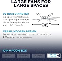 Vista 5 de Big Air - Ventilador de techo industrial para interiores y exteriores con control remoto, Bronce