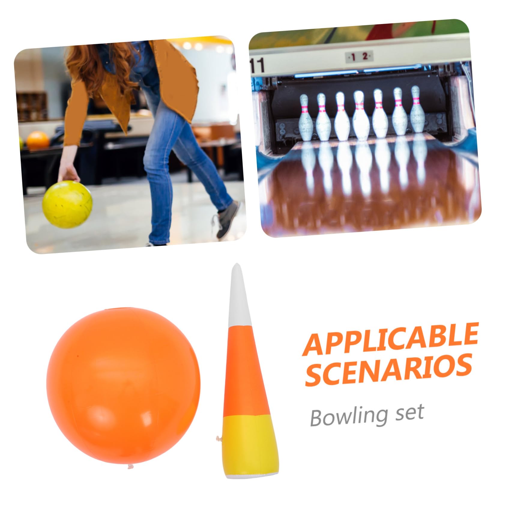 SUPVOX Bolos Inflable para Interiores y Exteriores Bolos y Bolas Inflables para Fiestas Familiares Césped