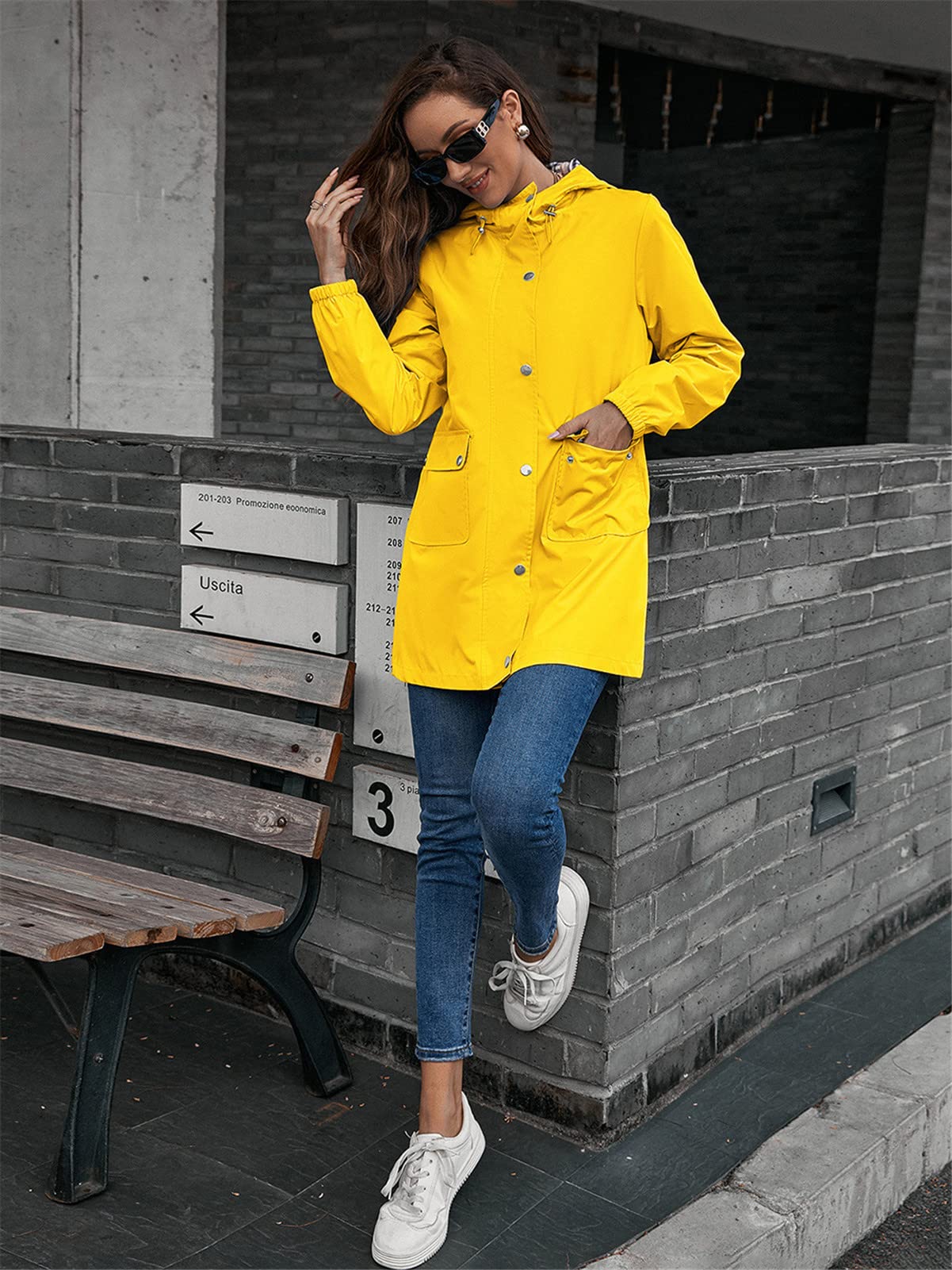 SotRong Giacche invernali calde da donna UK impermeabile lungo trench cappotto con cappuccio impermeabile antivento giacca esterna
