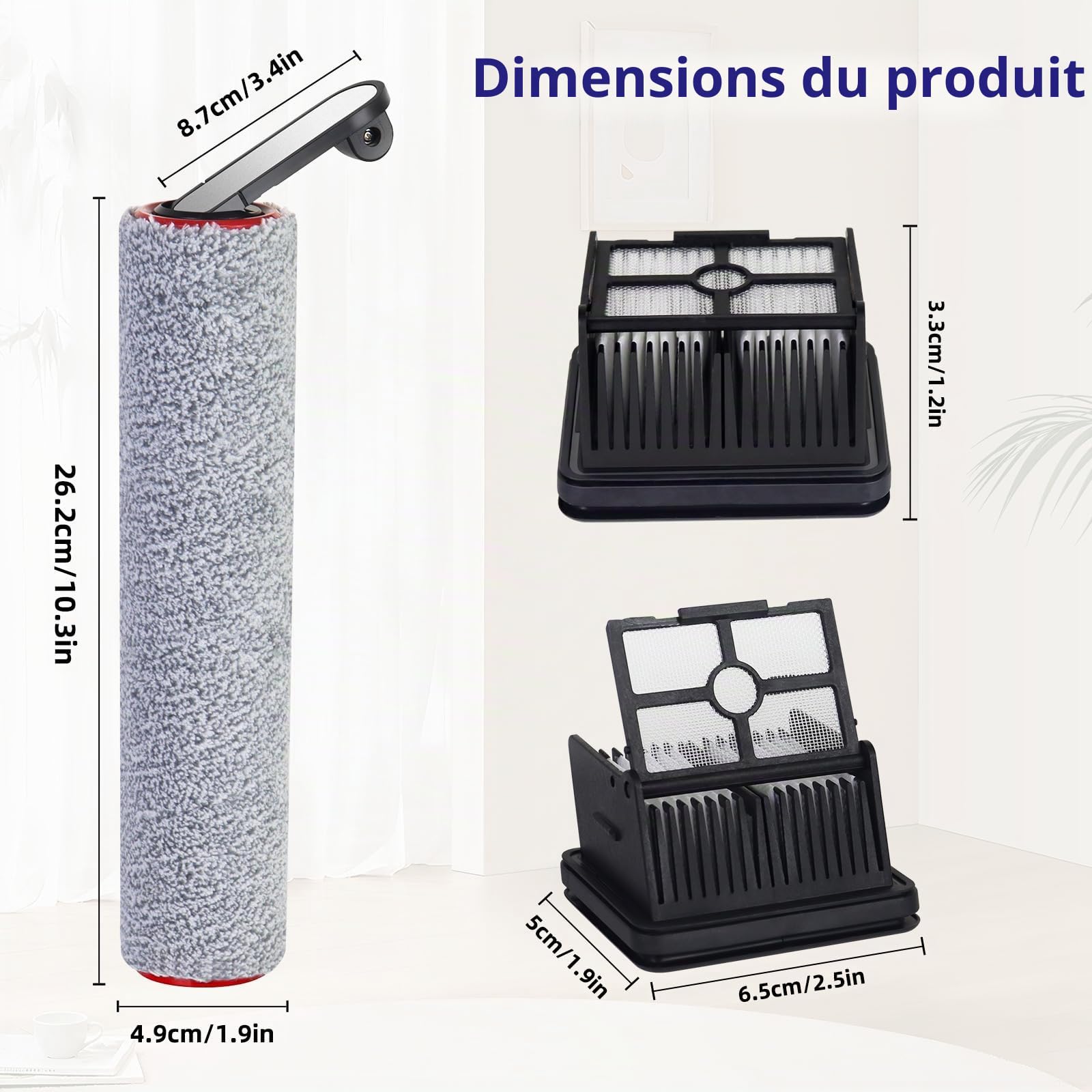 Accessoires Dreame H12 Pro H12 Dual G10 Pro Aspirateur Eau Poussière Pièces Rechange Ensemble 5 Pièces