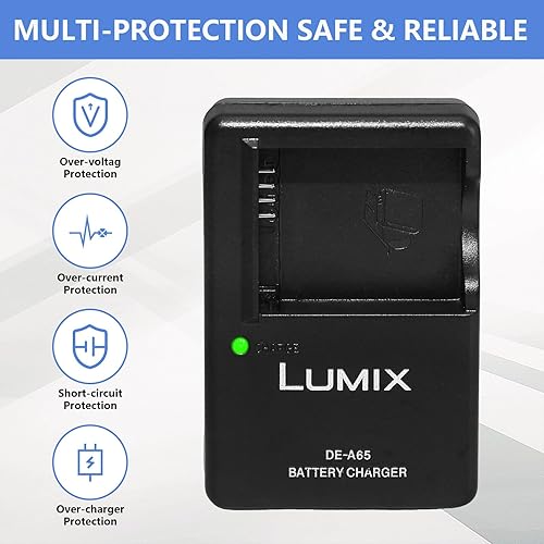 Miniatura 5 de Cargador de batería de cámara DE-A65 para Panasonic: LUMIX DE-A65A DE-A65B DE-A65BA DEA65A DEA65A DEA65B DMC-ZS1 ZS3 ZS5 ZS7 ZS8 ZS10 Cámara