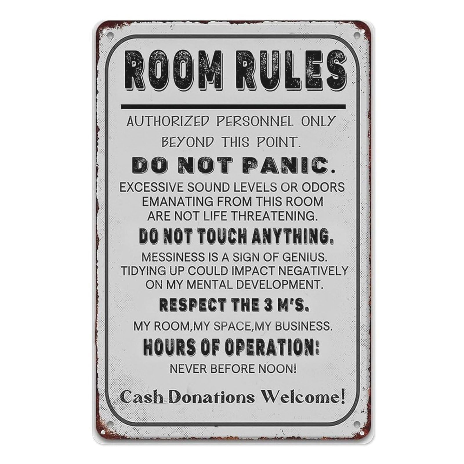 Funny Tin Sign Room Rules Sign For Teen Girls Boy Bedroom Gaming Room Decor Cool Funny Metal Tin Signs 8x12 Inch