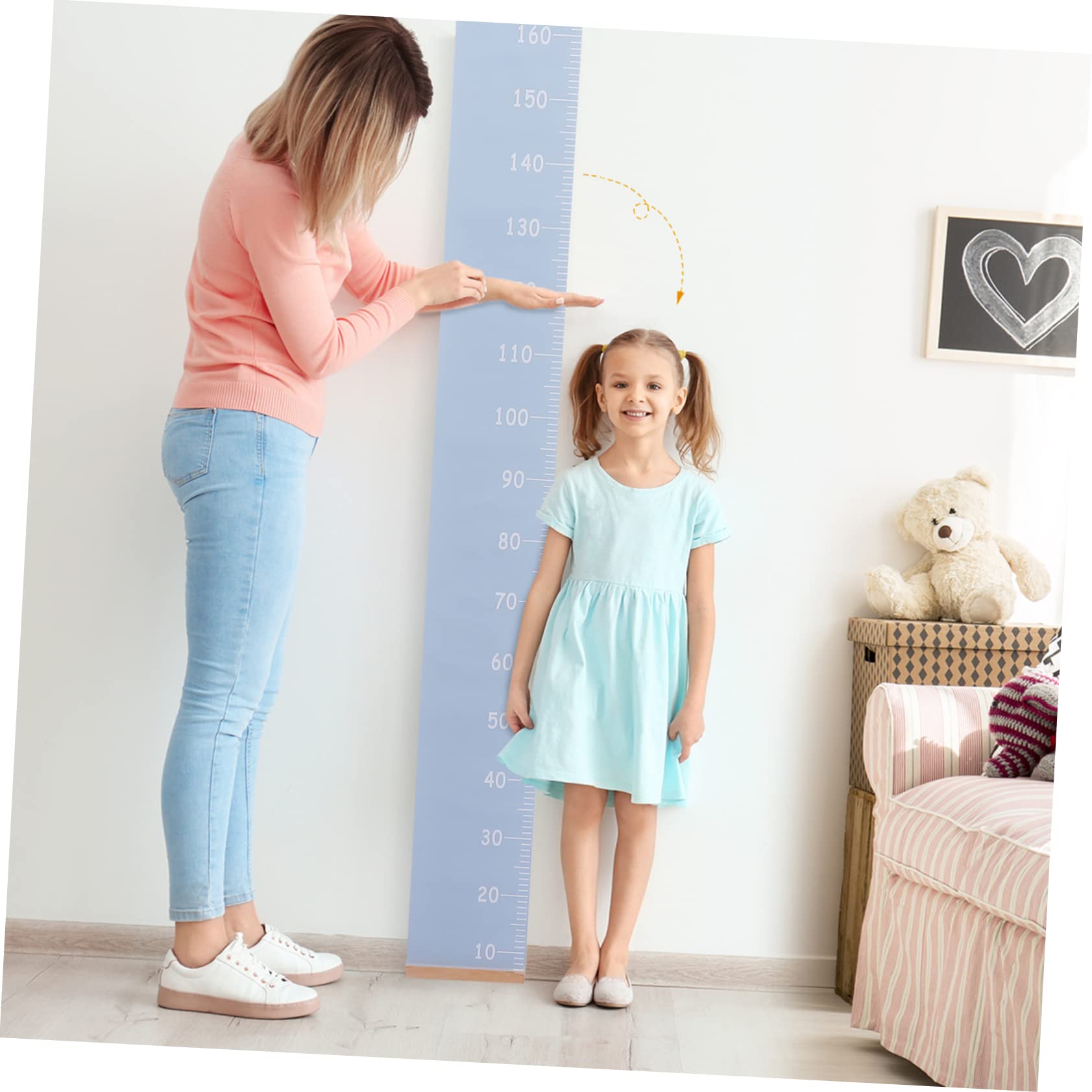 BESPORTBLE Height Measuring Ruler Boys and Girls Growth Height Chart Wall Hanging Ruler for Kindergarten Canvas
