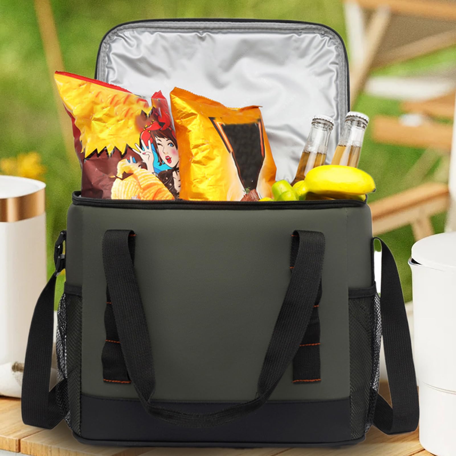 Hengda 25L Borsa Termica Isolata Borsa Da Picnic Flessibile Pieghevole Impermeabile Refrigerata Borsa Da Pranzo Ufficio Picnic Blu 82426282