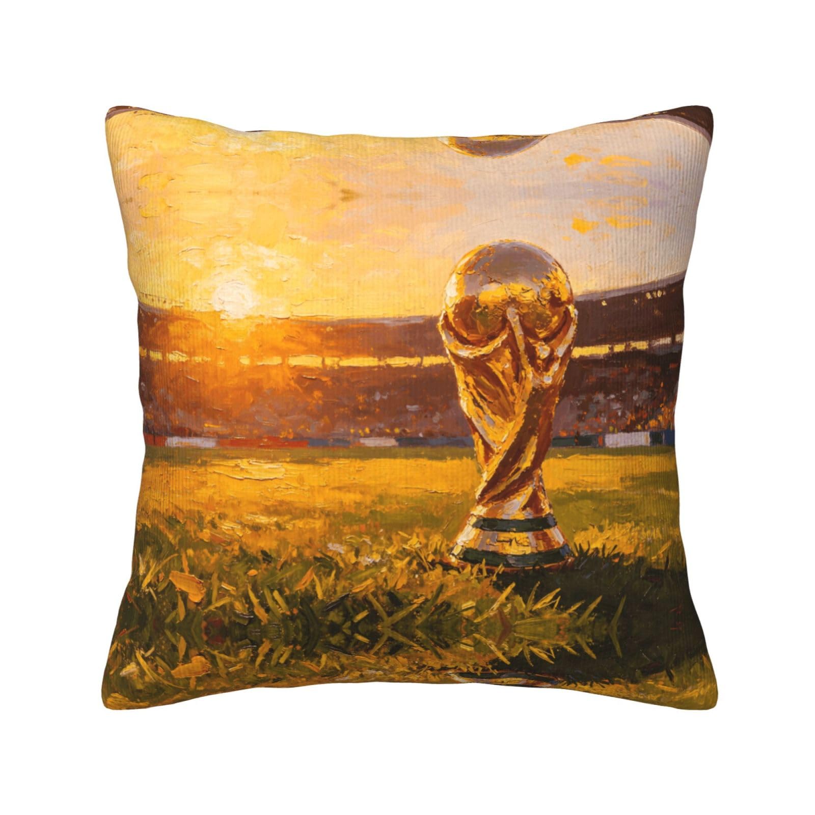 HGIUYDRD Stadium Sunset Print Corduroy Throw Pillow with Invisible Zipper Closure for Living Room, Couch and Bed