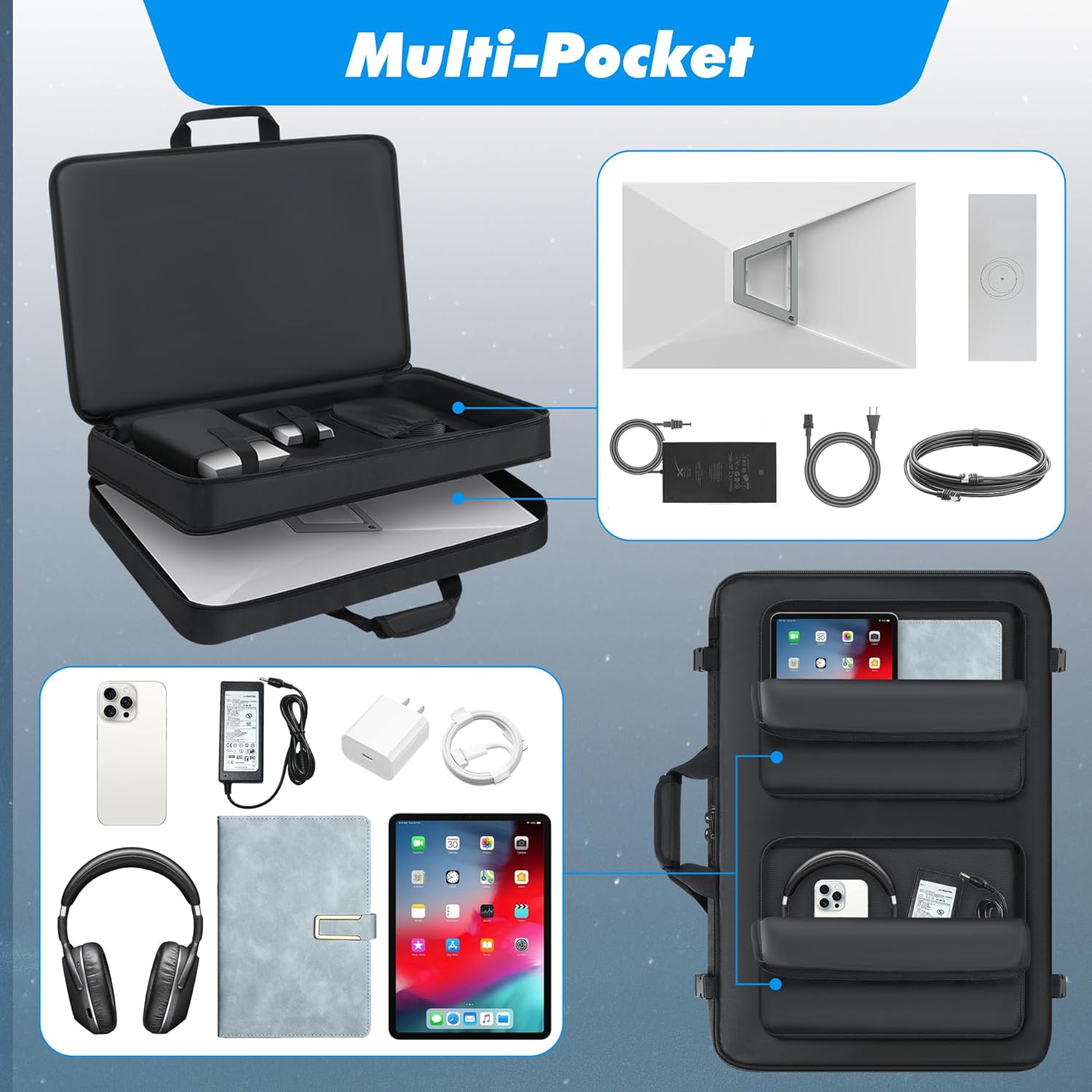 Carrying Case Compatible with Starlink Gen 3, Carrying Bag Padded Backpack Compatible with Starlink Gen 3 & Accessories, Soft Case Travel Bag with Multi-pocket Compatible with Starlink Gen 3 Only