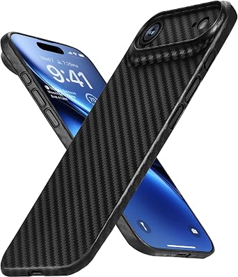 memumi Ultra Thin Case for iPhone Air 0.3 mm [No-Case Feeling] Carbon Fiber Pattern Matter Compatible with iPhone Air Slim Cover with Minimalist and Lightweight Design, Black