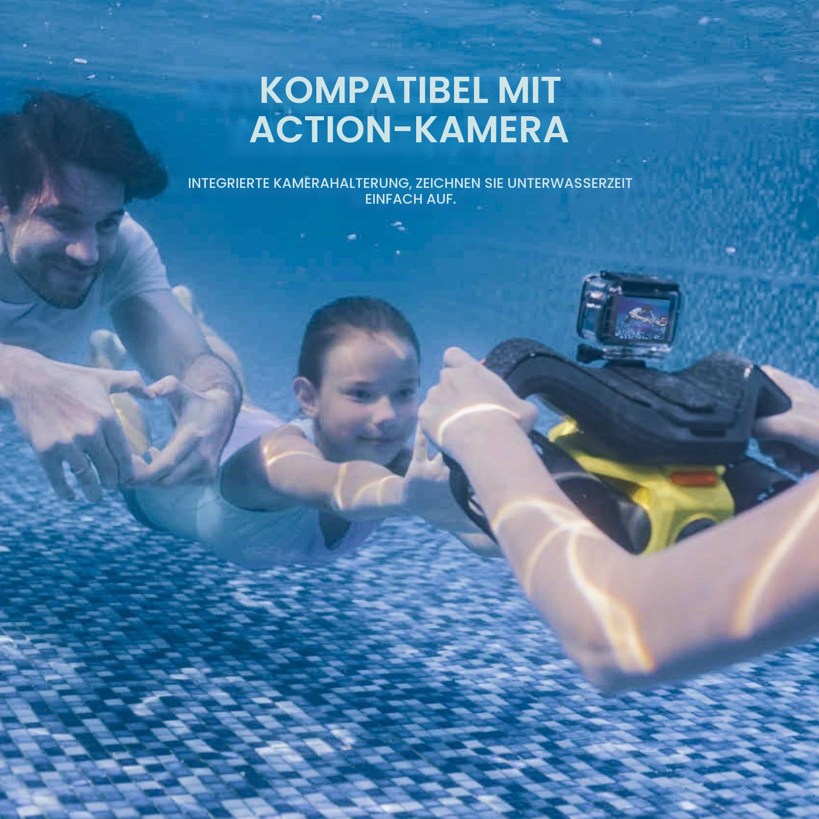 LEFEET C1 Unterwasser-Scooter: Max 60 Minuten Akkulaufzeit, Scooter mit Action-Kamera-Halterung,IPX8 30m, wasserdicht, für Wassersport,Schwimmbad-Tauchen