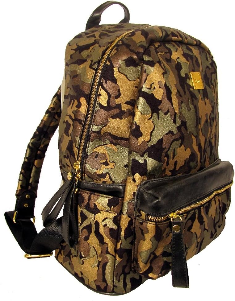 Garin Camo Print Micro Suede Backpack