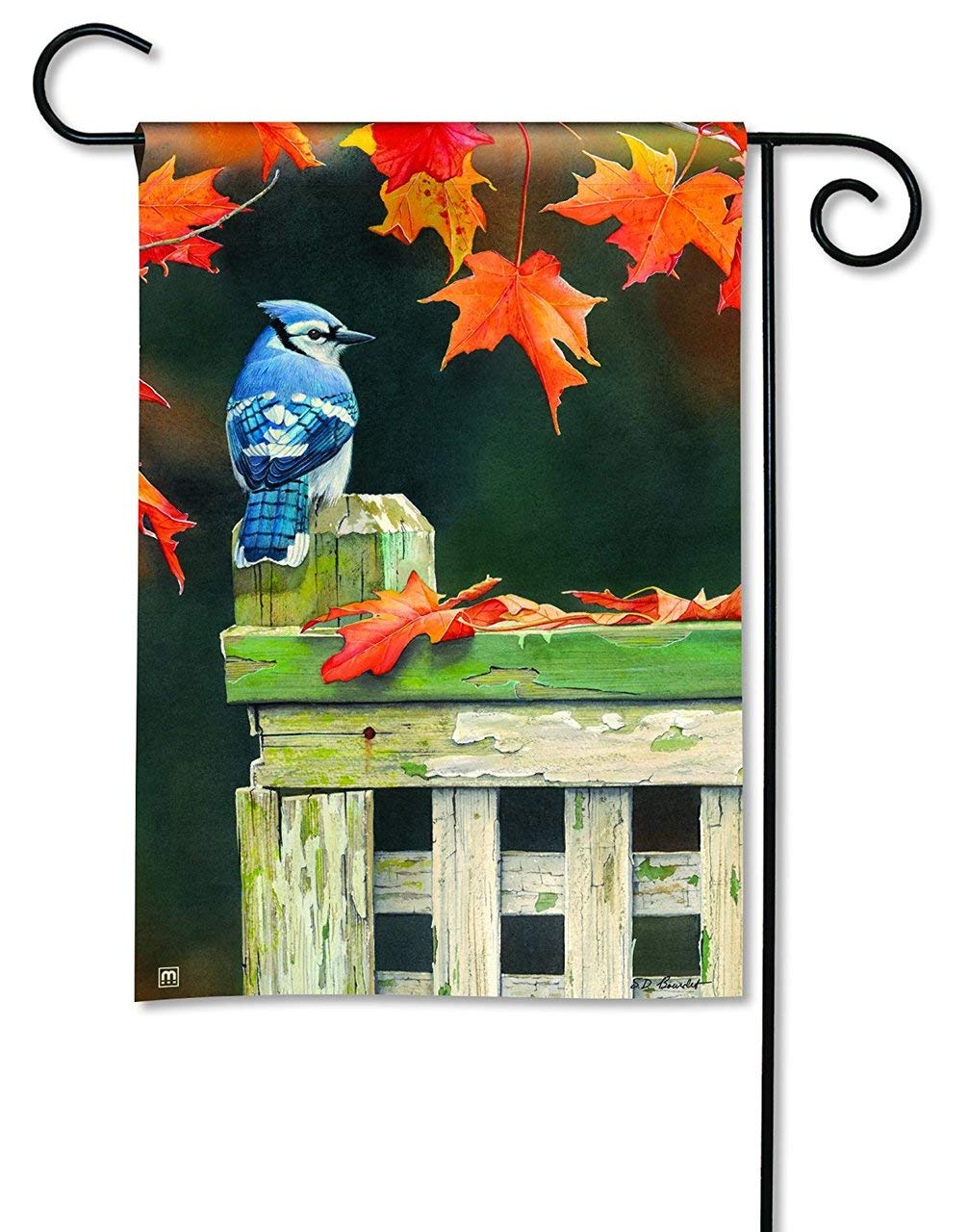 MagnetWorksMAIL35971 Autumn Blue Jay Garden Flag