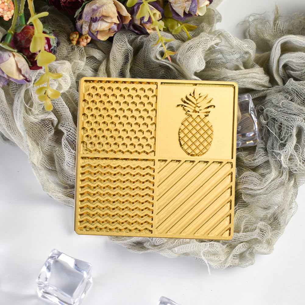 Bandeja De Diseño De Hielo - Molde Pequeño Para Cubitos De Hielo Para Whisky Y Cócteles - Placa De Latón Personalizada Con Sellos Personalizados - Bandeja Decorativa Para Cubitos De Hielo Con Formas -