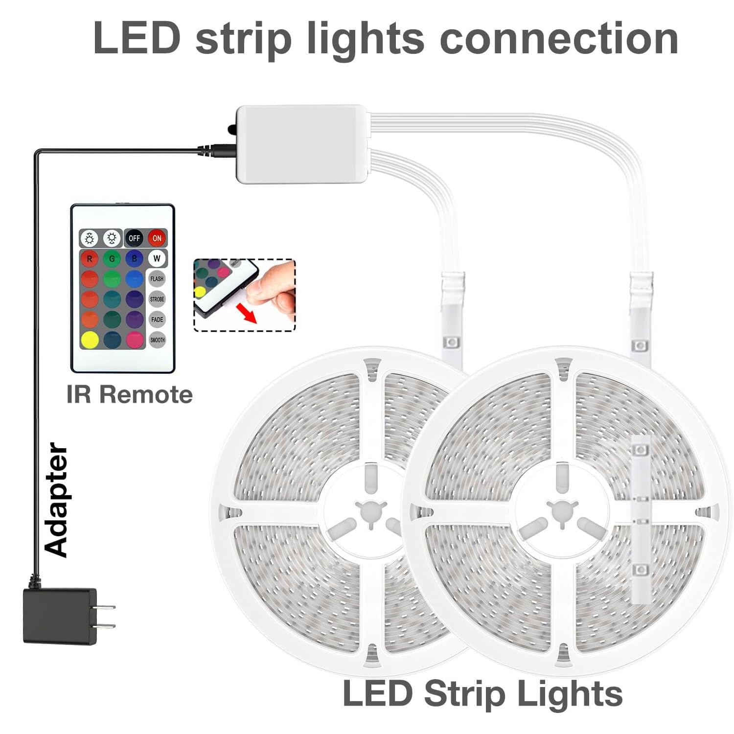 dalattin - Striscia di luci a LED da 200 piedi, intelligenti con controllo remoto dell'applicazione, RGB, 24 V per camera da letto e decorazione della stanza