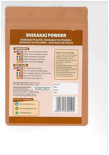 Miniatura 2 de SVATV Shikakai Powder Acacia Concinna - Mascarilla natural para el crecimiento del cabello y ayurvédica fortalece y repara el cabello dañado para