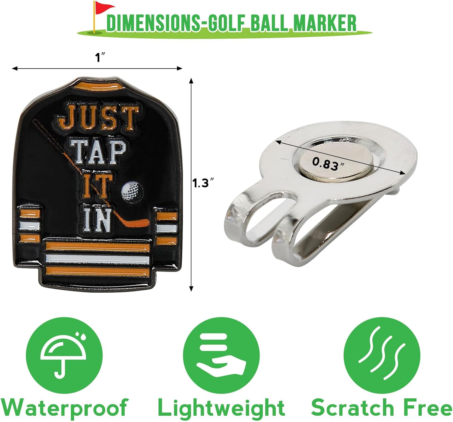Happy Gilmore Golf Ball Marker-Just Tap It in, Magnetic Ball Marker Hat Clip, Happy Gilmore Golf Accessories for Men and Women Golf Lovers - Image 6
