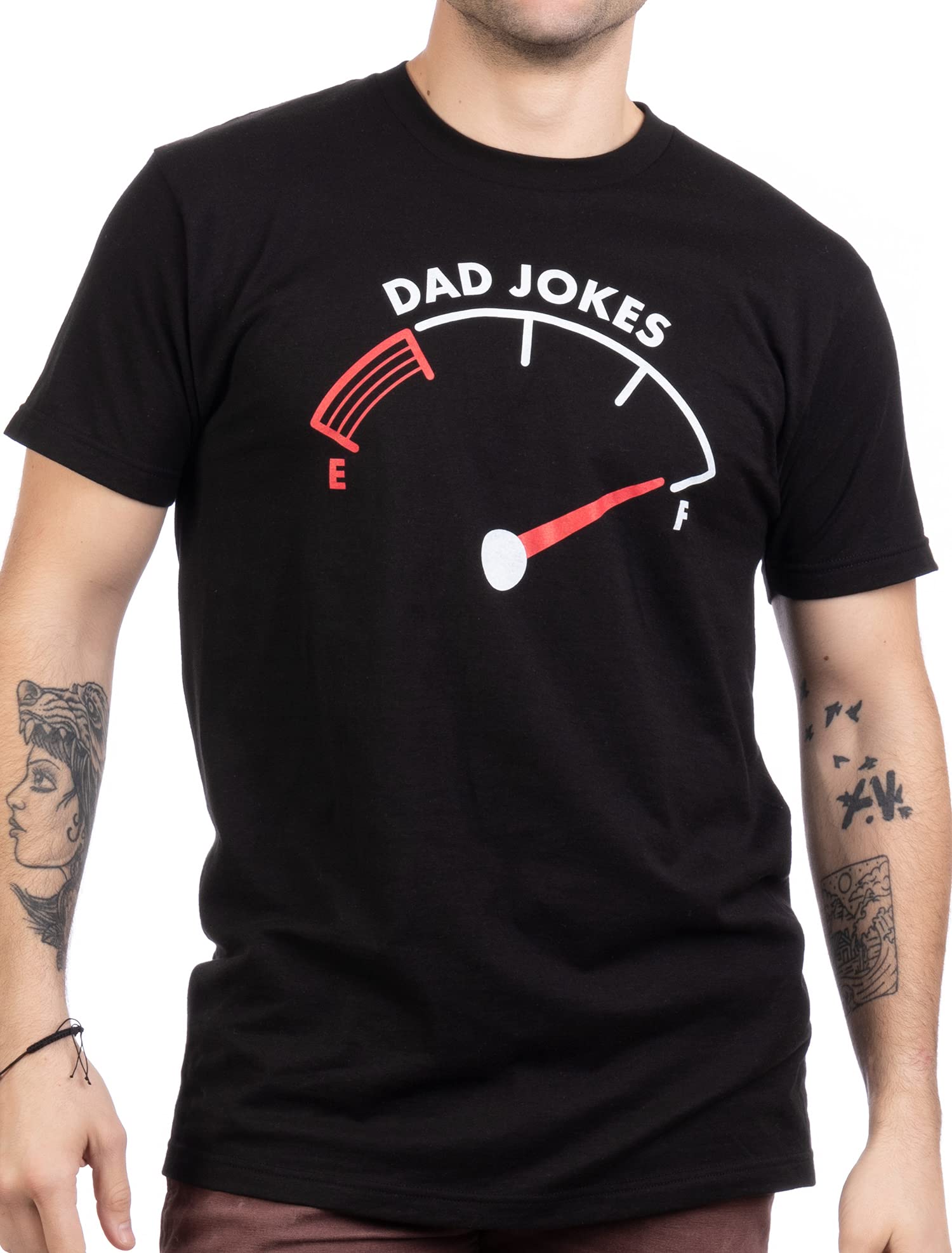 Ann Arbor T-shirt Co.Dad Jokes Tank is Full | Funny Father Husband Family Humor Silly Men T-Shirt, Hoody - Black