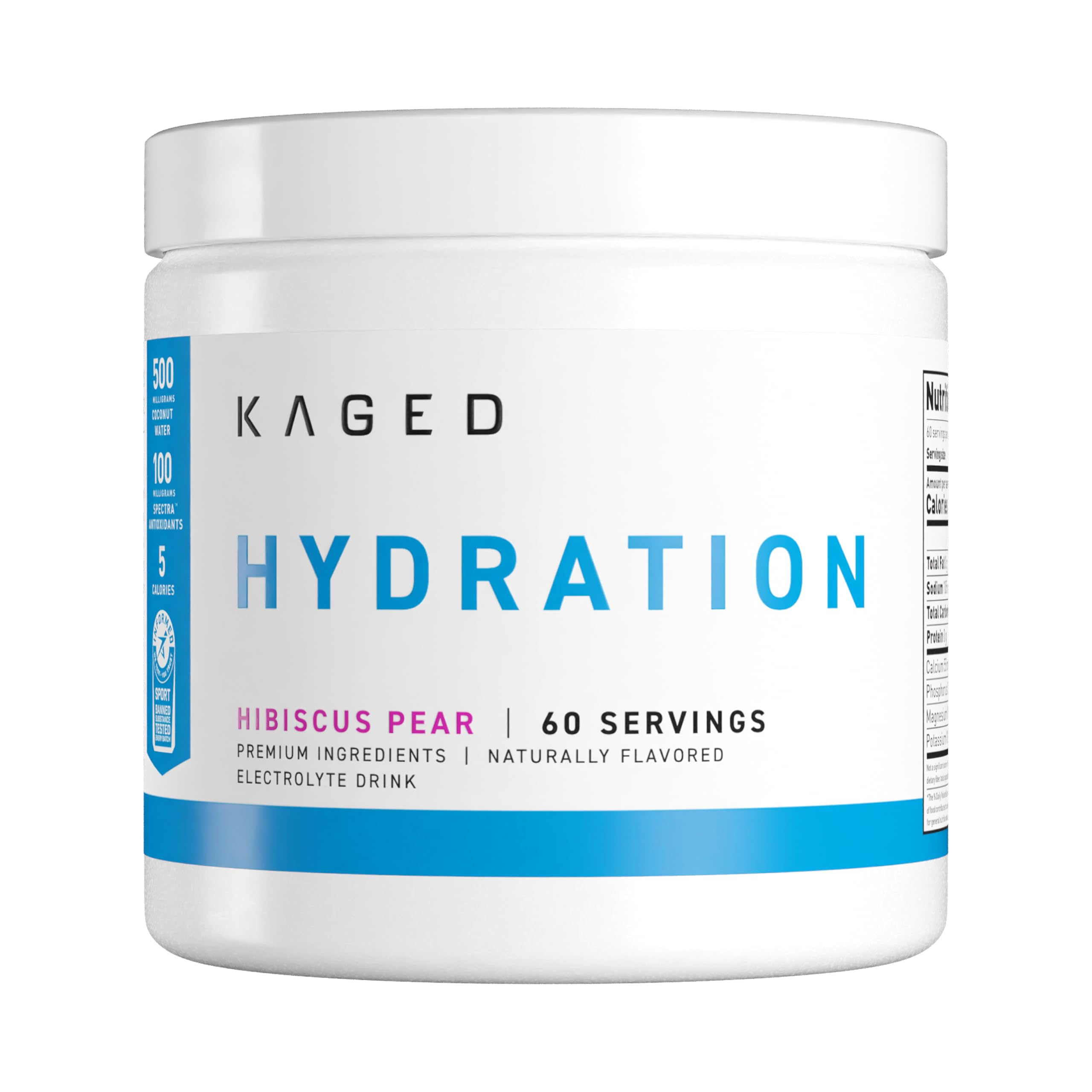 Kaged Hydration Drink Mix | Sugar Free | Tastes Amazing | 5 Key Electrolytes, 60 Servings