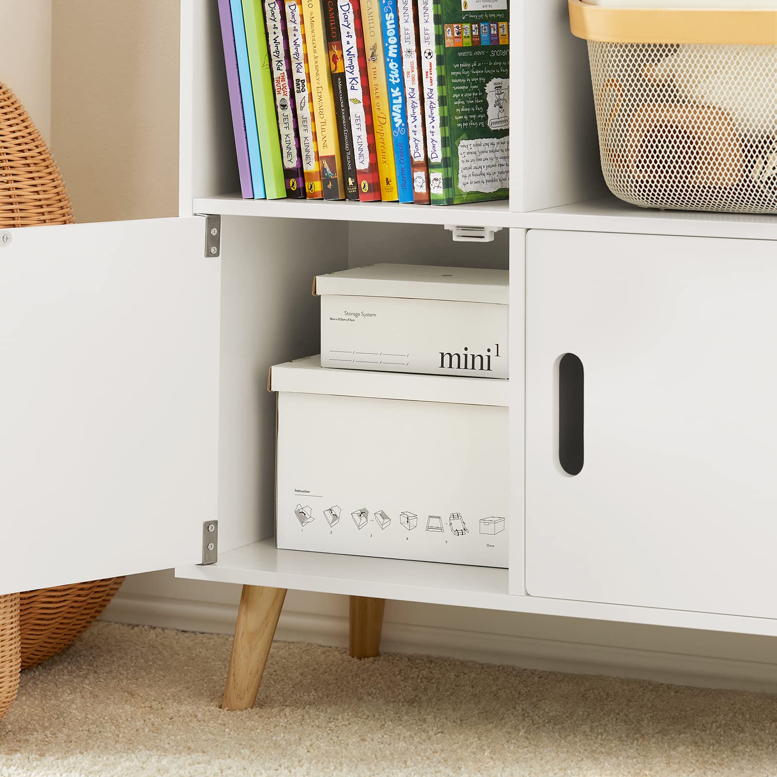 SoBuy Librería Infantil con Puertas Soporta hasta 70kg 60x30x103cm