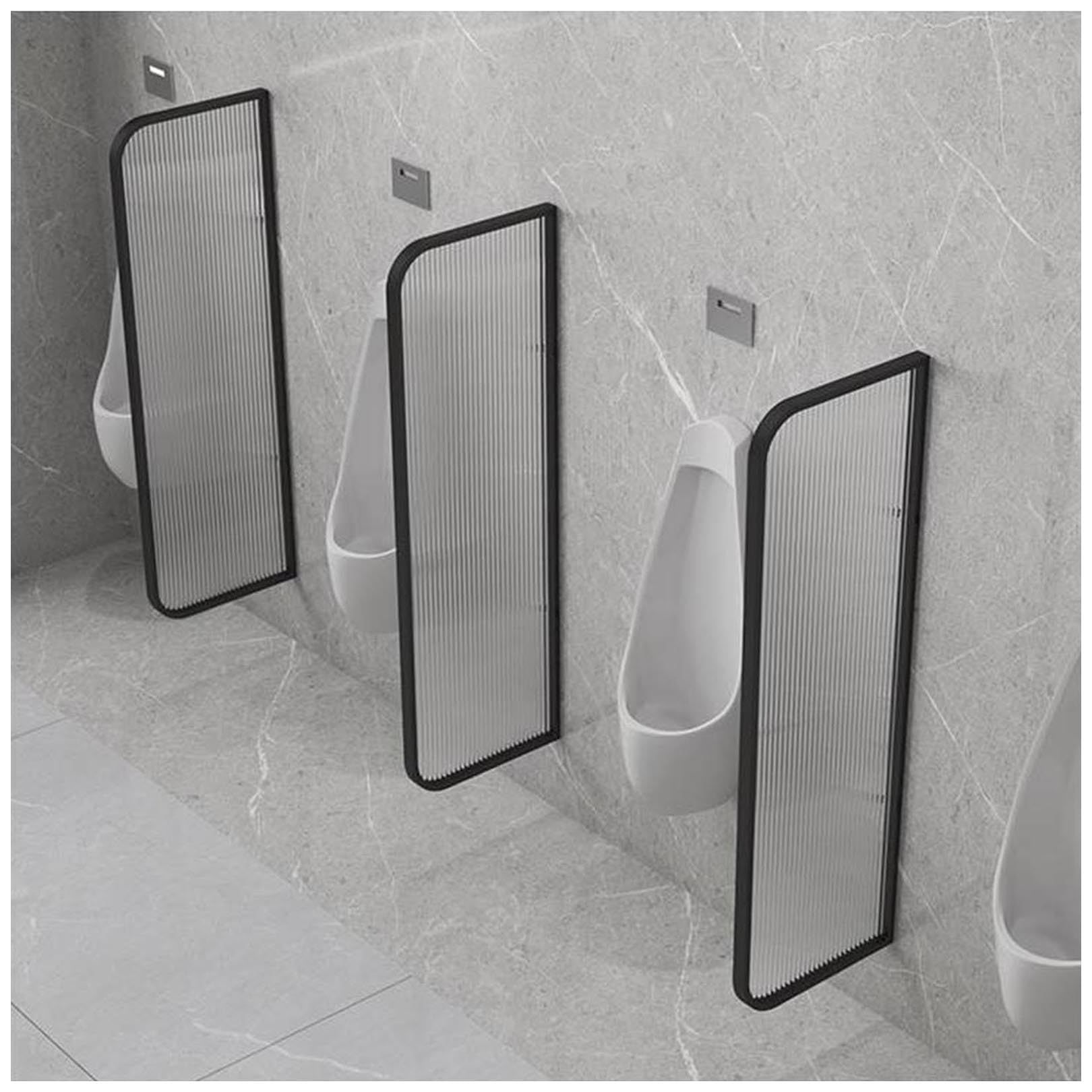 Mampara para urinario en vidrio negro de diseño exclusivo