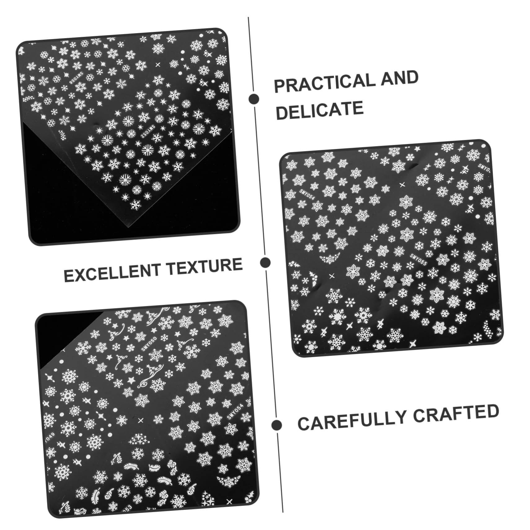 Adesivi Unghie Fiocchi di Ghiaccio 3d in Resina 12 Fogli | Nail Art Natalizia, Effetto Duraturo, Look Naturale Bello e Incantevole