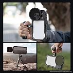 NEEWER Phone Cage Kit Compatible with iPhone 17 Pro Only, Video Rig Stabilizer Accessories with 67mm Filter Ring, 17mm Lens Backplate, T Mount Adapter, Two Quick Release Handles, PA143 (Black)