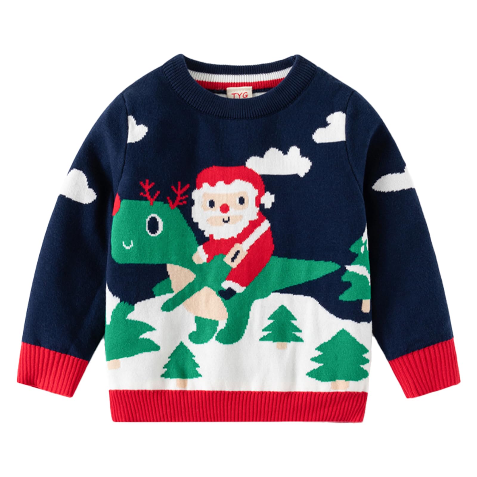 JiAmy Dziecko Boże Narodzenie Bluza z dzianiny Baby Winter Sweter Długi Rękaw Jeleń Stroje 1-6 lat