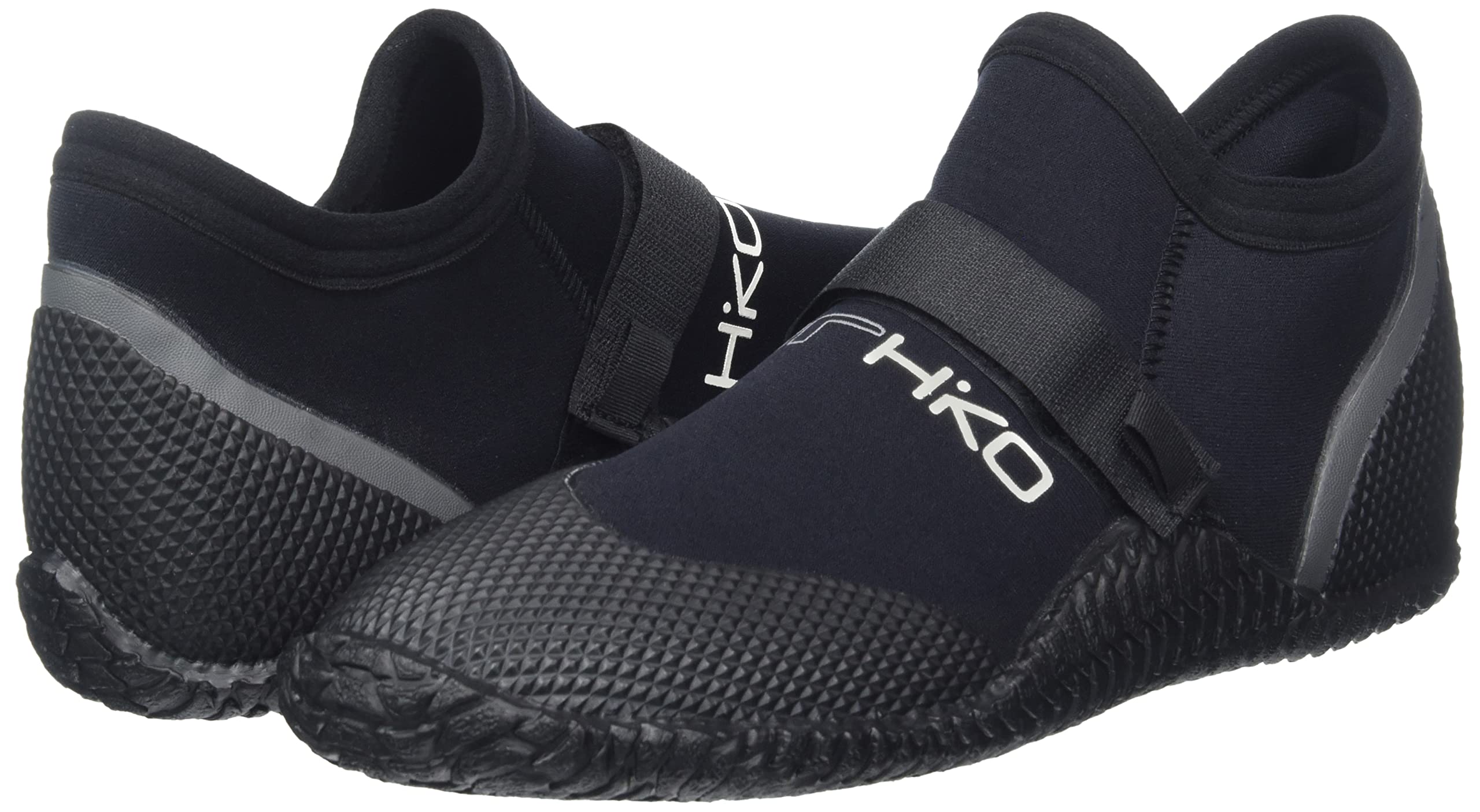 Neoprenschuh Hiko Sneaker mit Klett Wassersport Kanu Kajak Schwimmen SUP Surfen, Schuhgrößen:5 , Schwarz