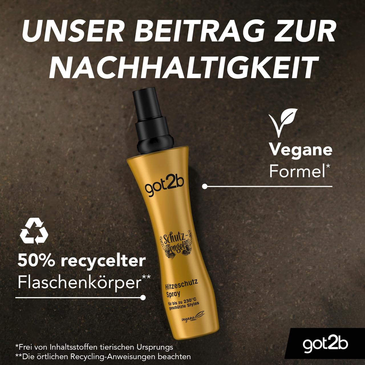 got2b Spray protector contra el calor, ángel de la guarda hasta 230 °C (200 ml), loción de peinado que protege el cabello de daños por calor, para estilos calientes con acabado brillante, no se