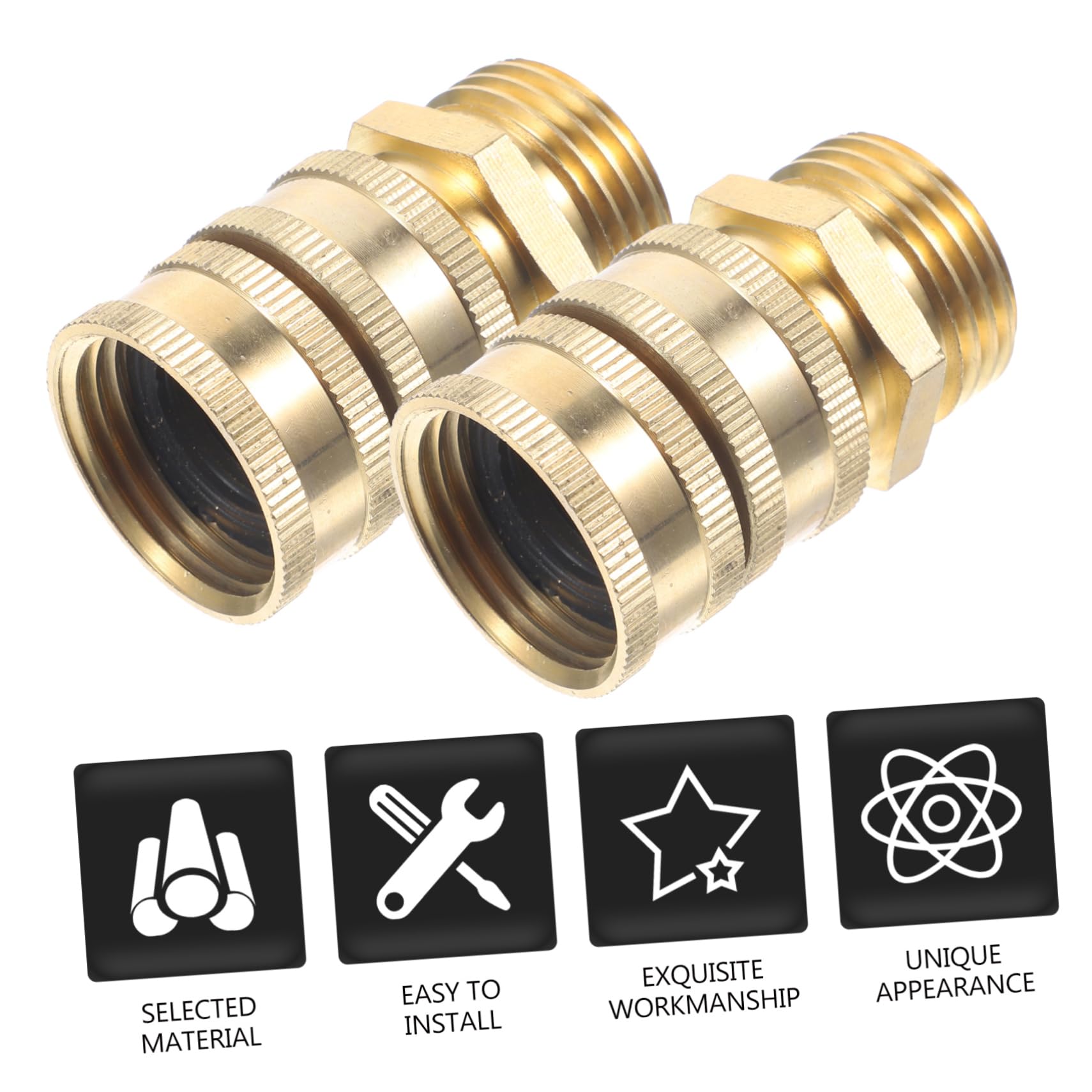TOYANDONA 2 Series Conector De Grifo Conectores Reparar Masculino Adaptador De Acoplador De Manguera De Jardín Convertidor De Adaptador De Manguera Latón Dorado 2 Pares*2