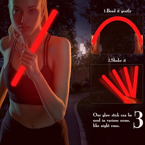 Miniatura 9 de Varillas incandescentes de grado industrial de 16 pulgadas a granel, 5 unidades de barras de luz gigantes brillantes que brillan en la oscuridad,