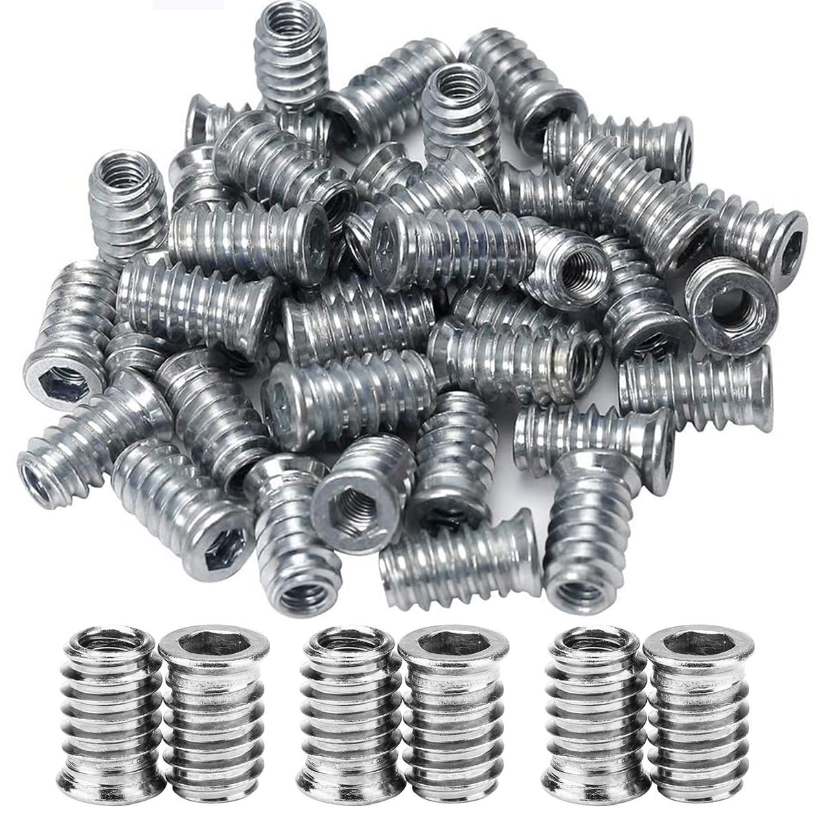 30 PCS M5 boccole filettate per Legno Viti de Acero al carbono Hexagonal de accionamiento de tuercas de inserción roscadas para bussole per Legno Inserto Filettato Esagonale