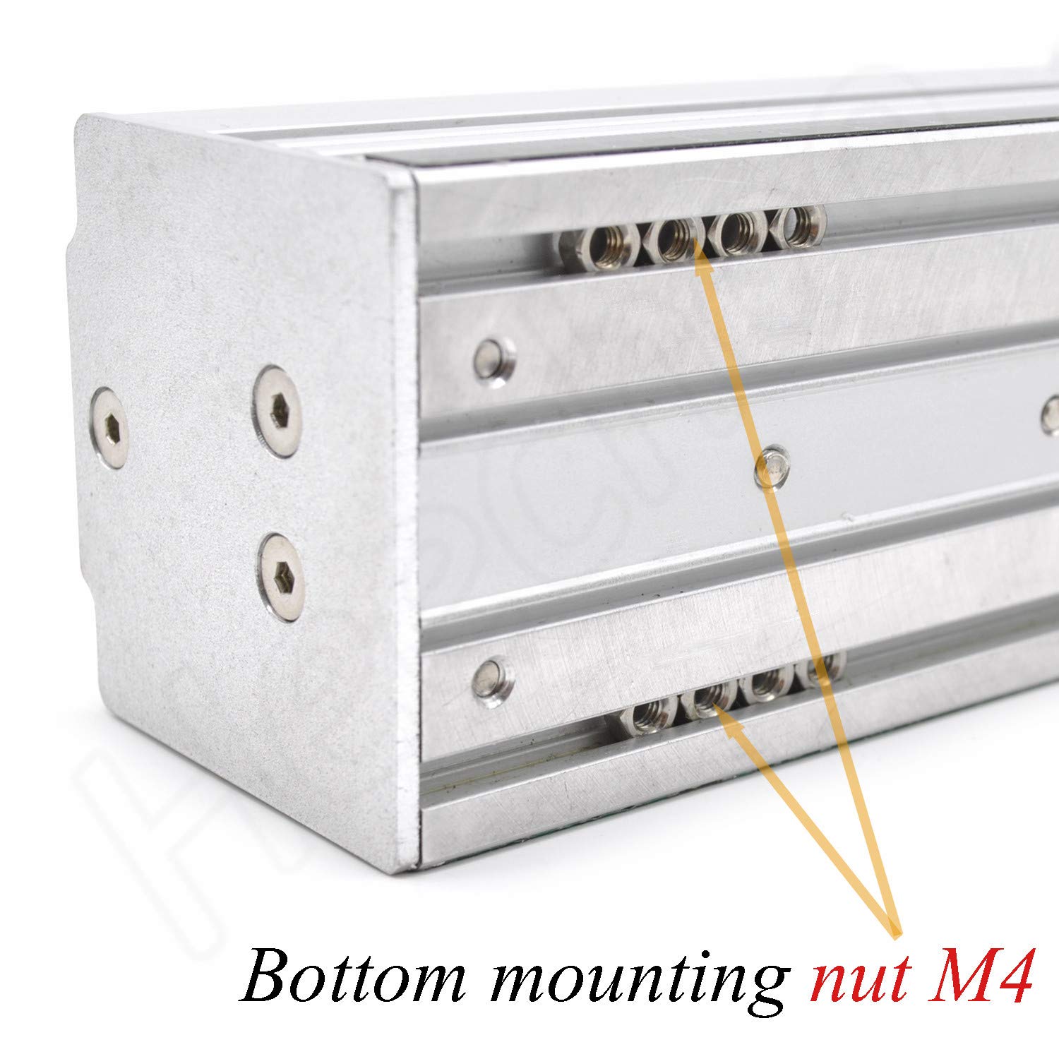Linear Rail Guide Slide Table 200mm Ball Screw SFU1204 Enclosed Structure Manual Slide Stage with Ruler for DIY CNC Router Controller